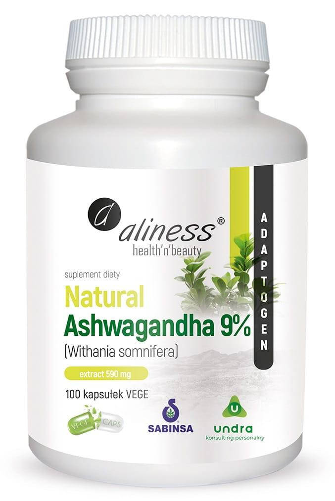 

Ашвагандха, ашваганда, ashwagandha натуральная 590 mg 9% 100 caps, Aliness