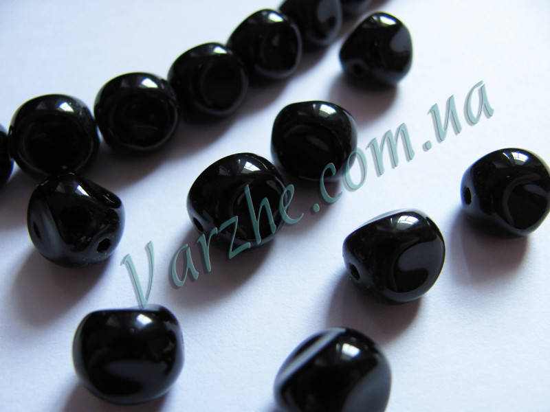 

Скляна намистина, чорна, 10 мм