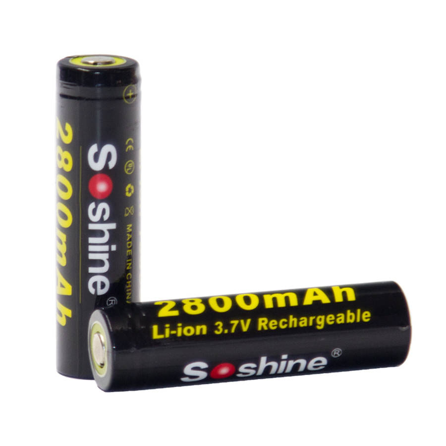 

Аккумулятор Soshine 18650 Li-Ion 2800 mAh (Samsung ICR18650-28A) защищенный