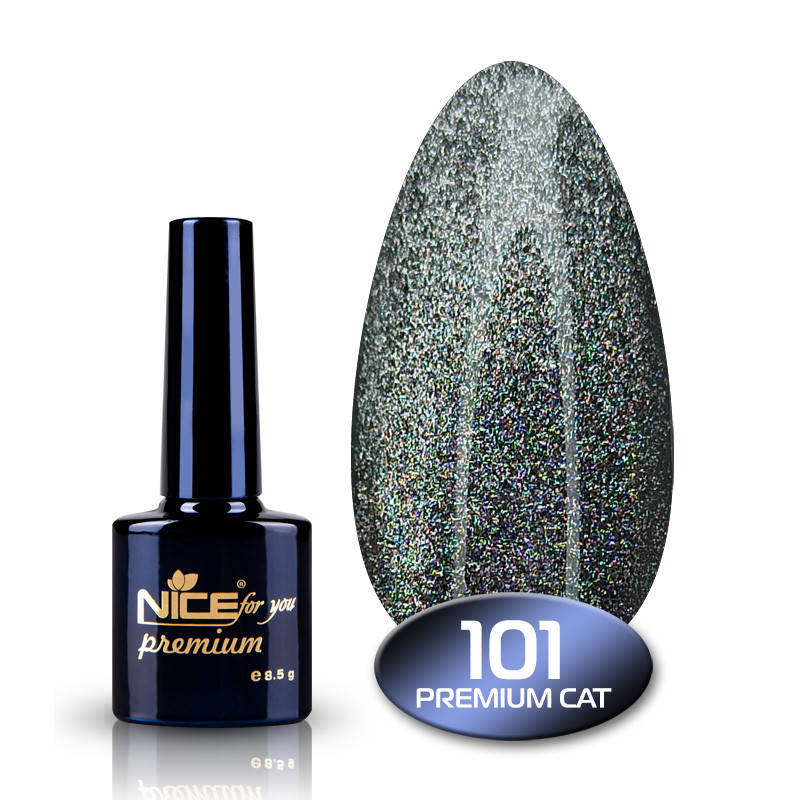 

Гель-лак с эффектом кошачьего глаза Nice for you Premium, №101 серебро 8,5 мл