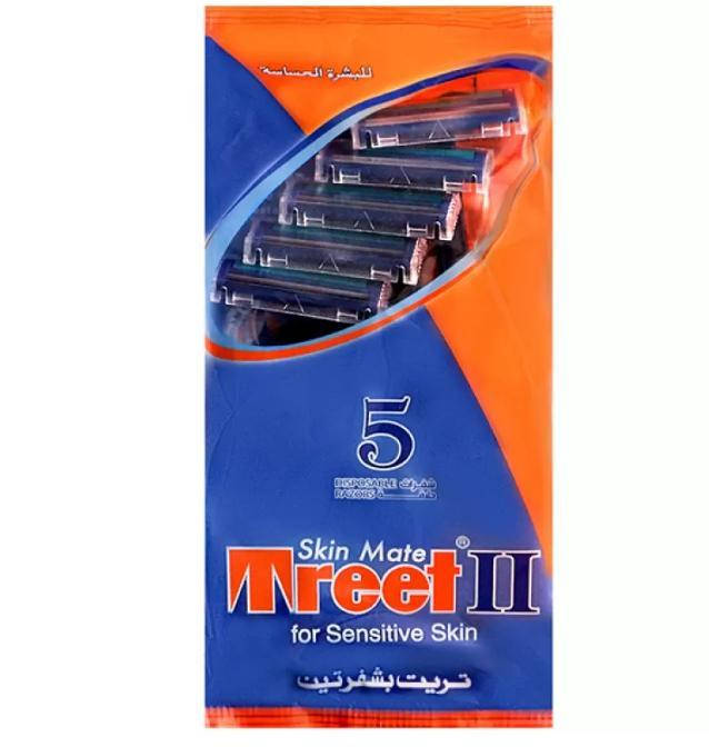

Станок для бритья Treet ll одноразовый 2 лезвия, 5 шт, Синий