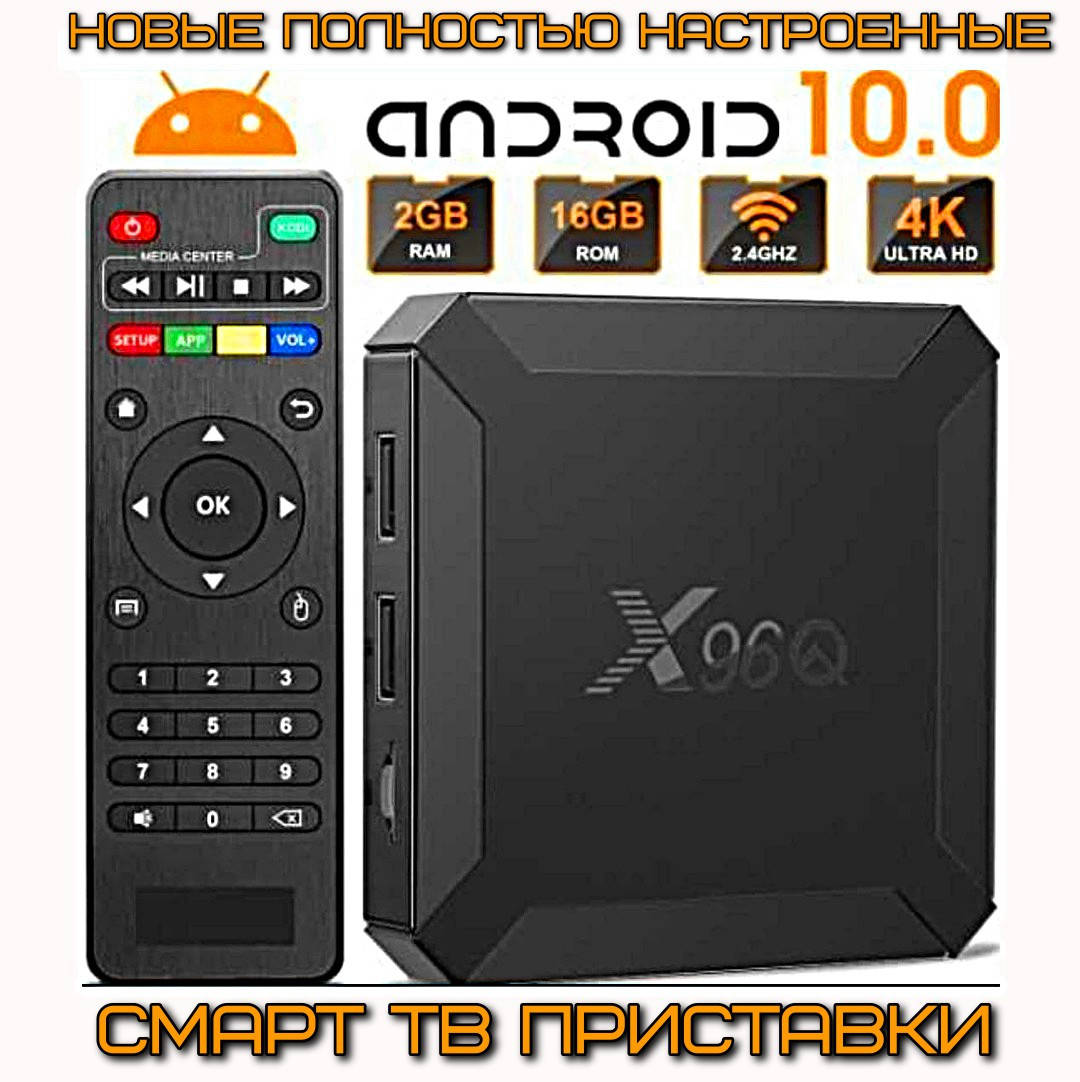 

Смарт тв приставка X96Q 2/16 Gb Android 10 Полностью настроенные
