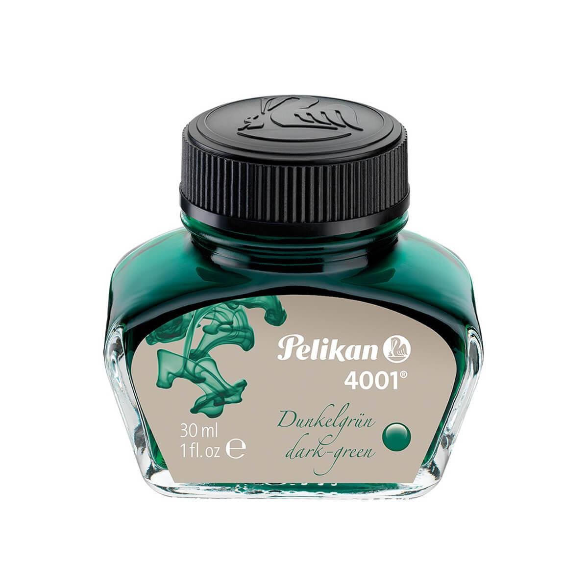 

Чернила Pelikan 4001 Dark Green в стеклянном флаконе 30 мл, цвет темно-зеленый, 300056, Зелёный