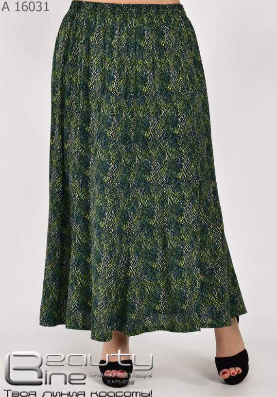 

Летняя женская юбка в большом размере Размеры: 68.70.72, Зелёный