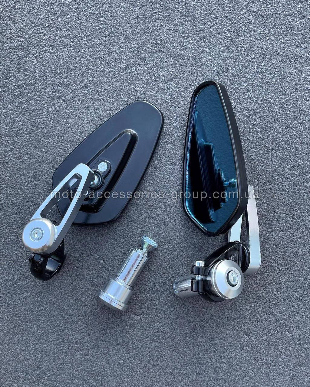 

Мото зеркала в торец руля (многоугольные)