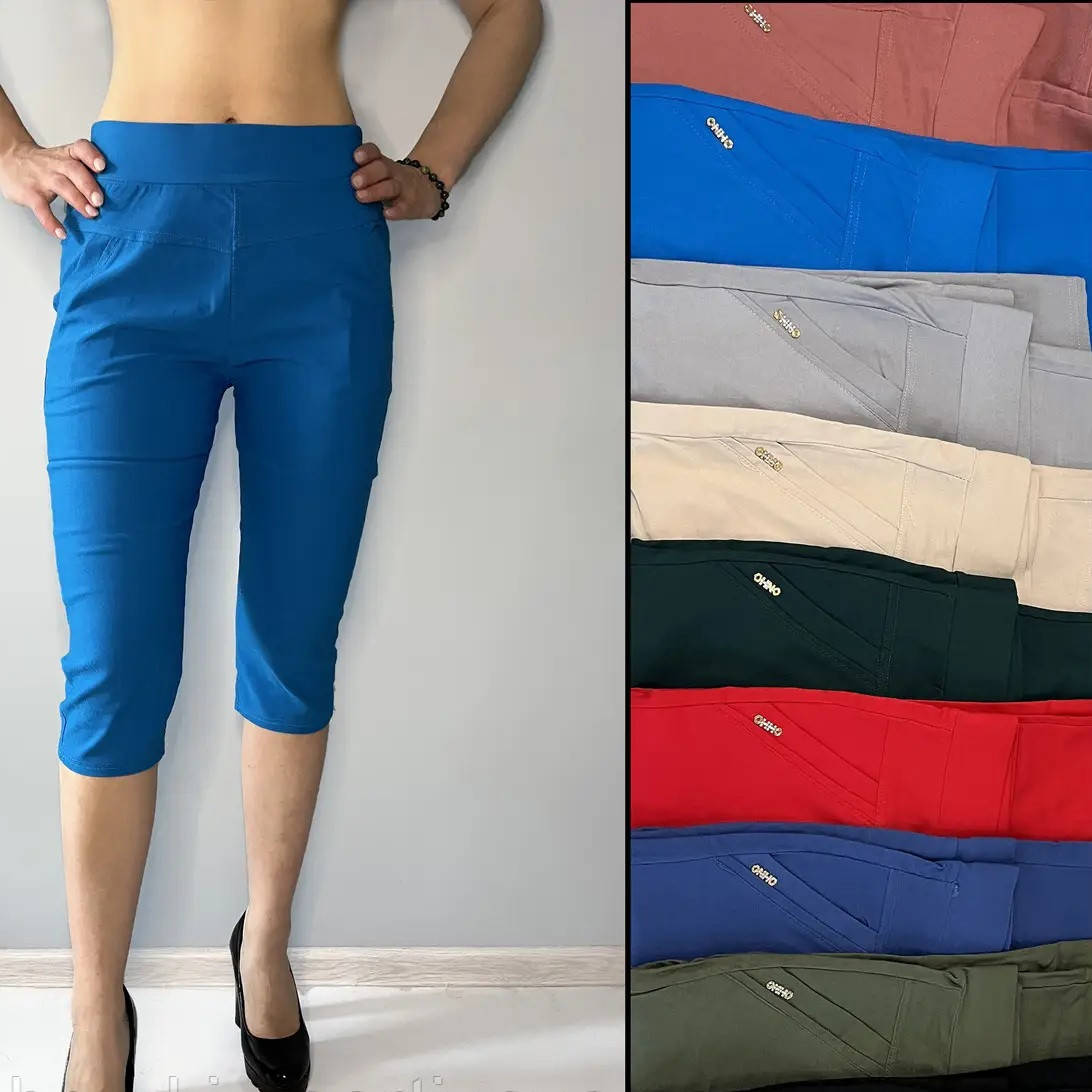 

Бриджи/капри женские стрейч яркие в больших размерах 2XL\3XL,3XL\4XL,4XL\5XL,5XL\6XL яркие Польша хлопок, Разные цвета