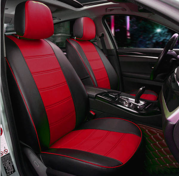 

Чехлы на сиденья Фольксваген Гольф 3 (Volkswagen Golf 3) (универсальные, экокожа, отдельный подголовник) Черно-красный
