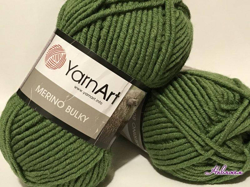 

Пряжа Merino bulky-098, Зелёный