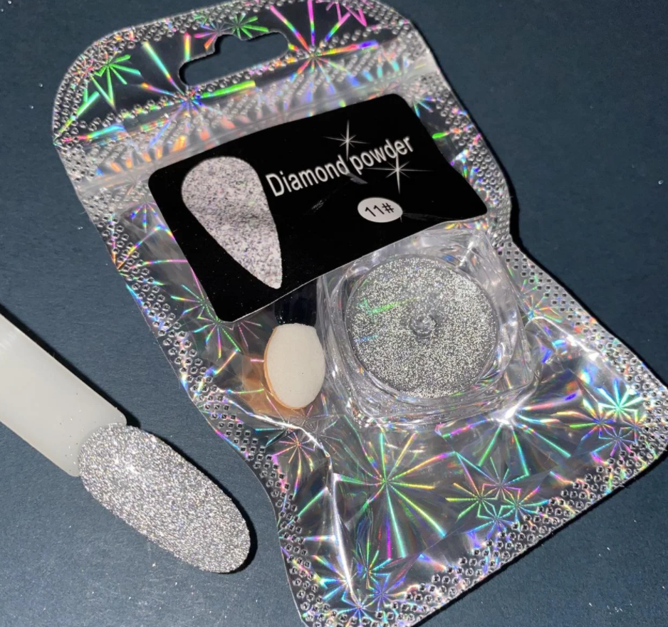 

Светоотражающая втирка блеск №11 Diamond Powder для дизайна ногтей, Серебристый