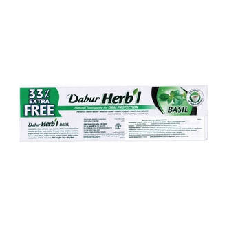 

Зубная паста без фтора Dabur Herbal Basil (Дабур Базилик) 100 г