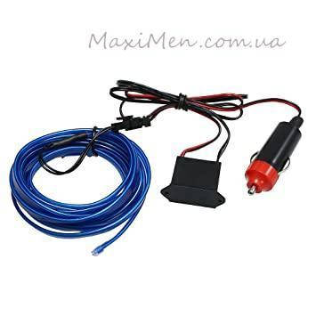 

Подсветка для салона 5 М автомобиля с адаптером в прикуриватель CAR Cold Light Line EL-1302 СИНЯЯ