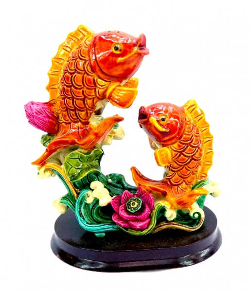 

Статуэтка Два Карпа (Пестрые полистоун)