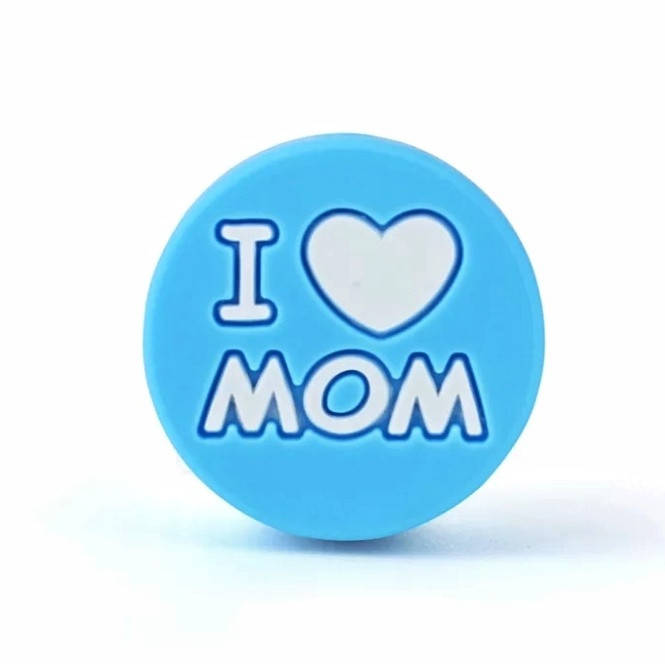 

I❤MOM бусина силиконовая Голубой яркий