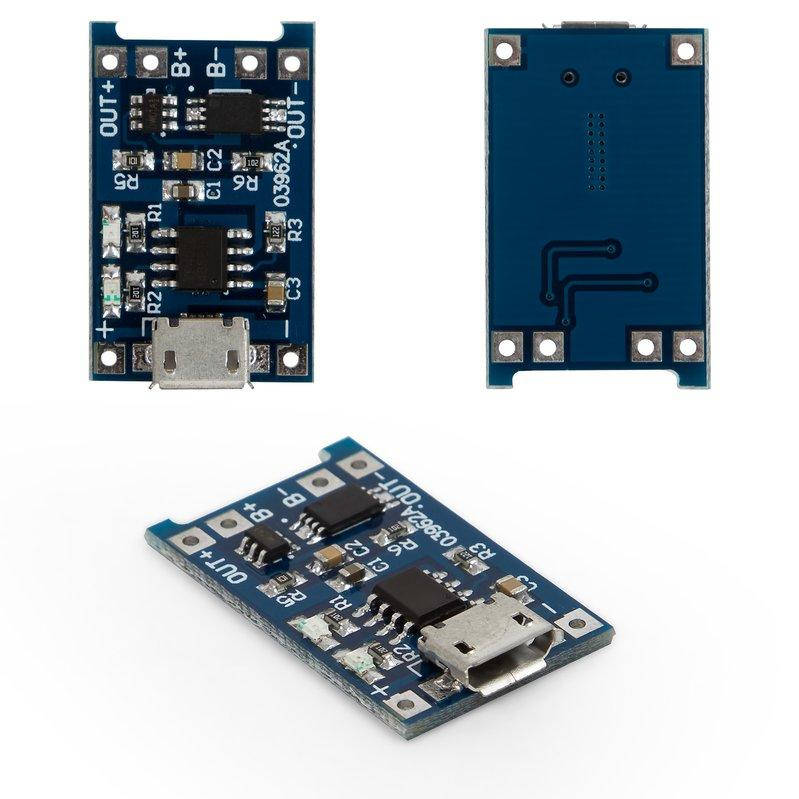 

Контролер заряду Li-ion акумулятора MP1405 (03962A), вихід 1 A, (Micro-USB вхід 5V)