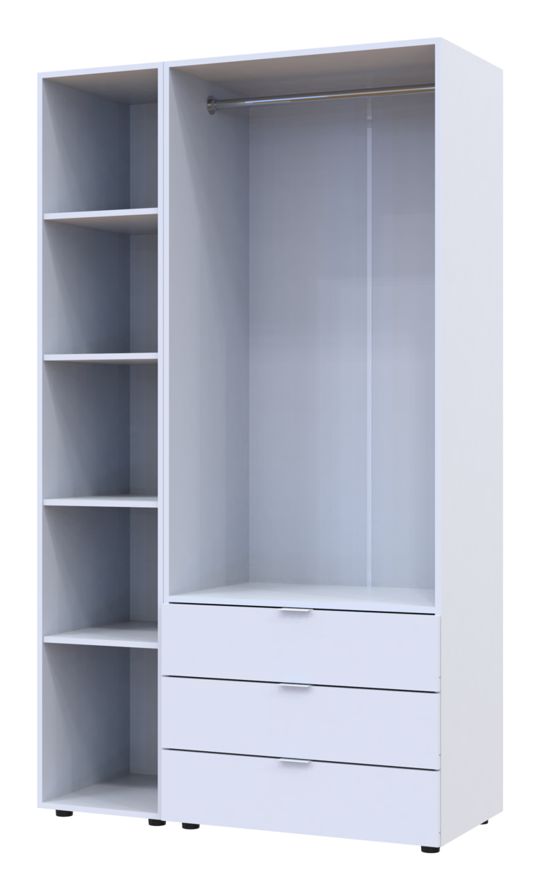 Шафа для одягу Doros Гелар Білий 2ДСП/Дзеркало 116.5х49.5х203.4 (42002154) 5