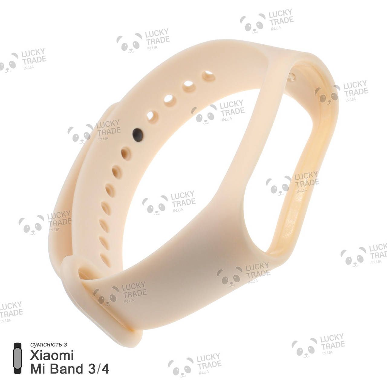 

Ремешок Xiaomi Mi Band 4 / 3 силиконовый однотонный браслет для фитнес-трекера Светло-бежевый [1706]