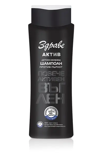 

Шампунь против перхоти Zdrave Active с активированным углем 390 мл