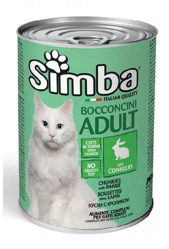 

Влажный корм SIMBA (Симба) CAT WET консерва для кошек, кусочки с кроликом, 415g