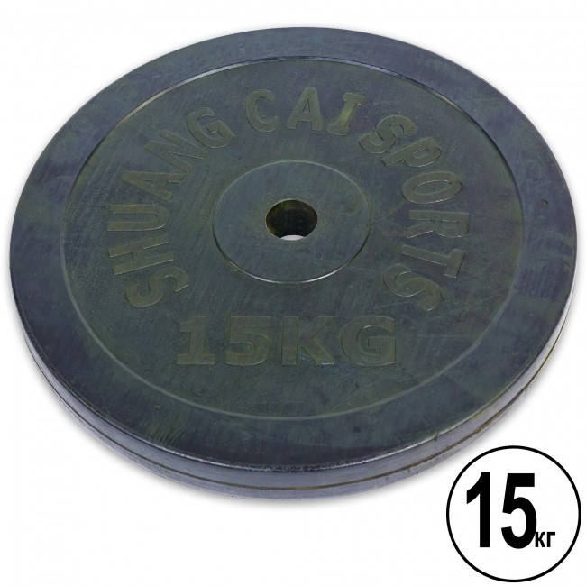 

Блины (диски) обрезиненные d-30мм Shuang Cai Sports ТА-1446 15кг