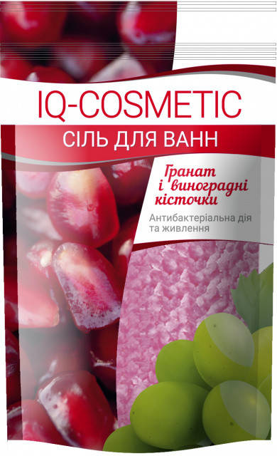 

Соль морская IQ-Cosmetic гранат и виноградные косточки 500 гр